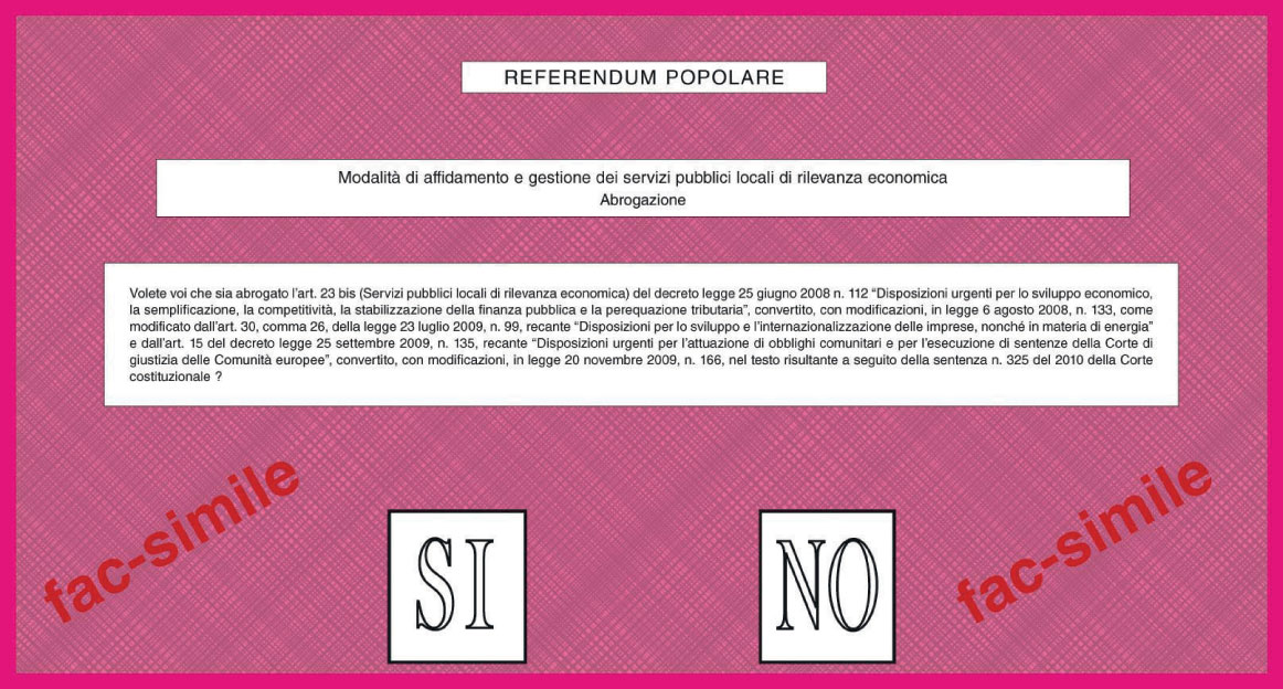 Referendum 2011 - scheda rossa