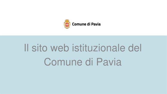Il nuovo sito del Comune di Pavia